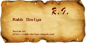 Rabb Ibolya névjegykártya